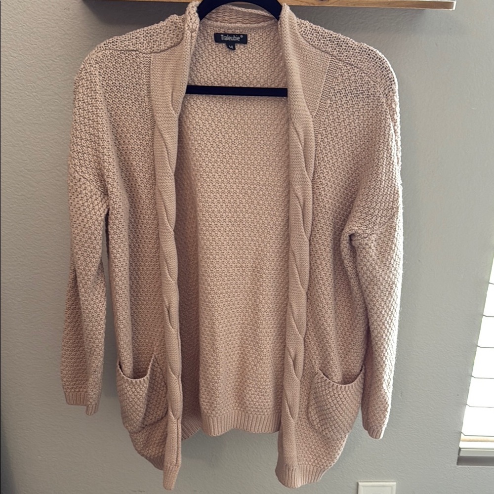 Talbots Rose Cream chunky Cardigan Sweater
